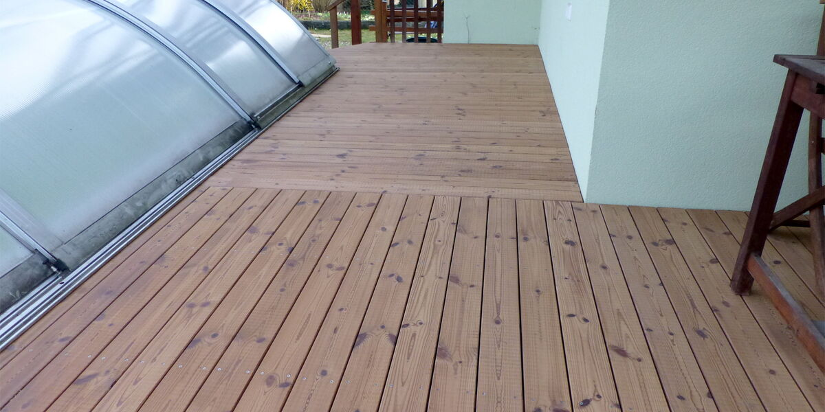 © Thermokiefer Terrasse: Dielen mit Wellnessprofil © Thermokiefer Terrasse: Dielen mit Wellnessprofil